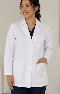 Healing Hands The White Coat Minimalist Womens XS White Medical Lab Coat Jacket